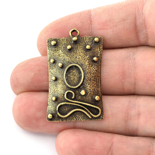 Oval Blank Charms, Bezel Setting Blank Resin Pendant Antique bronze brass 6x8mm Blank 5436