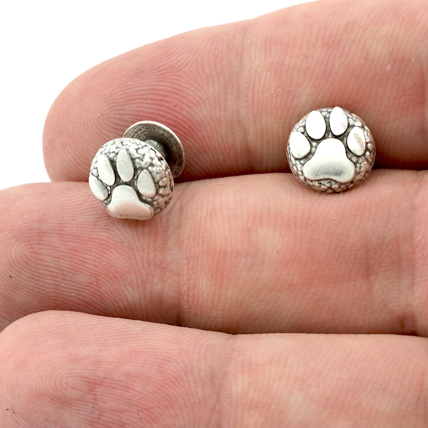 Paw Animal screw rivets, chicago screw / concho screw, Antique silver plated brass studs, 1/8" bolt CSC5 CSC8 R73 R143