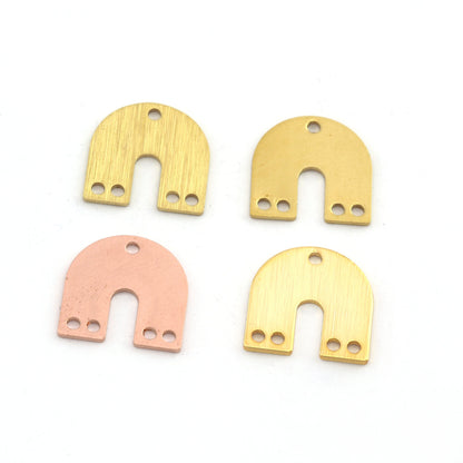 Magnet shape connector charms 5 holes 15x15x0.8mm Raw brass, Brushed Brass, Brushed Gold Plated, Raw Copper findings scs oz3547