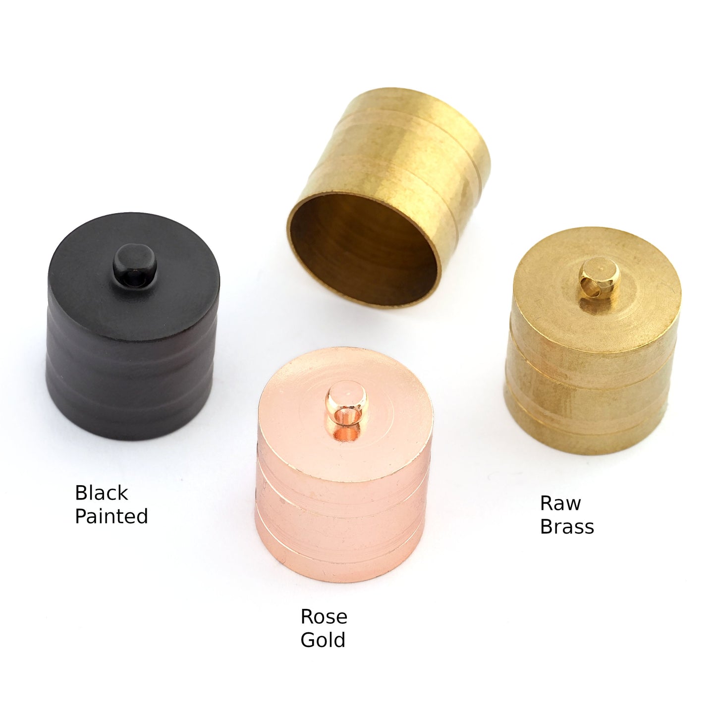 Big End Caps Brass Ribbon End, Raw Brass, Rose Gold, Black 20x18mm (17mm Hole) cord tip ends, ends cap, findings ENC17 S60