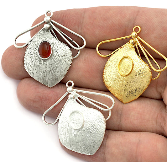 Peacock Feather Oval Blank Charms, Bezel Setting Blank Resin Pendant Raw brass , Shiny Silver , Antique Silver, Gold Plated 6x8mm 5455