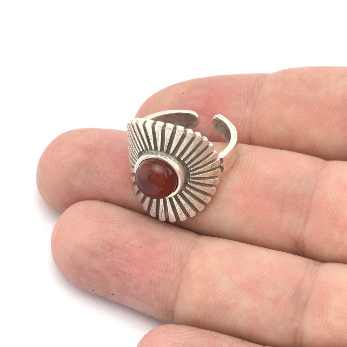 Sun Round Blank Ring Cabochon Base Blank Setting Adjustable Raw brass - Antique silver - Shiny silver - Shiny Gold (8mm blank) 5456