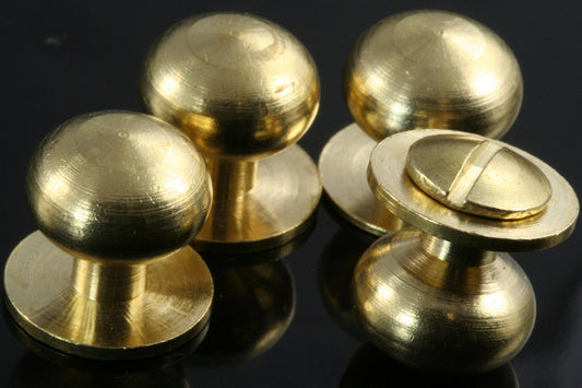 Small Brass Knob 13x14mm Raw Brass Studs , with M4 Bolt hole 1381