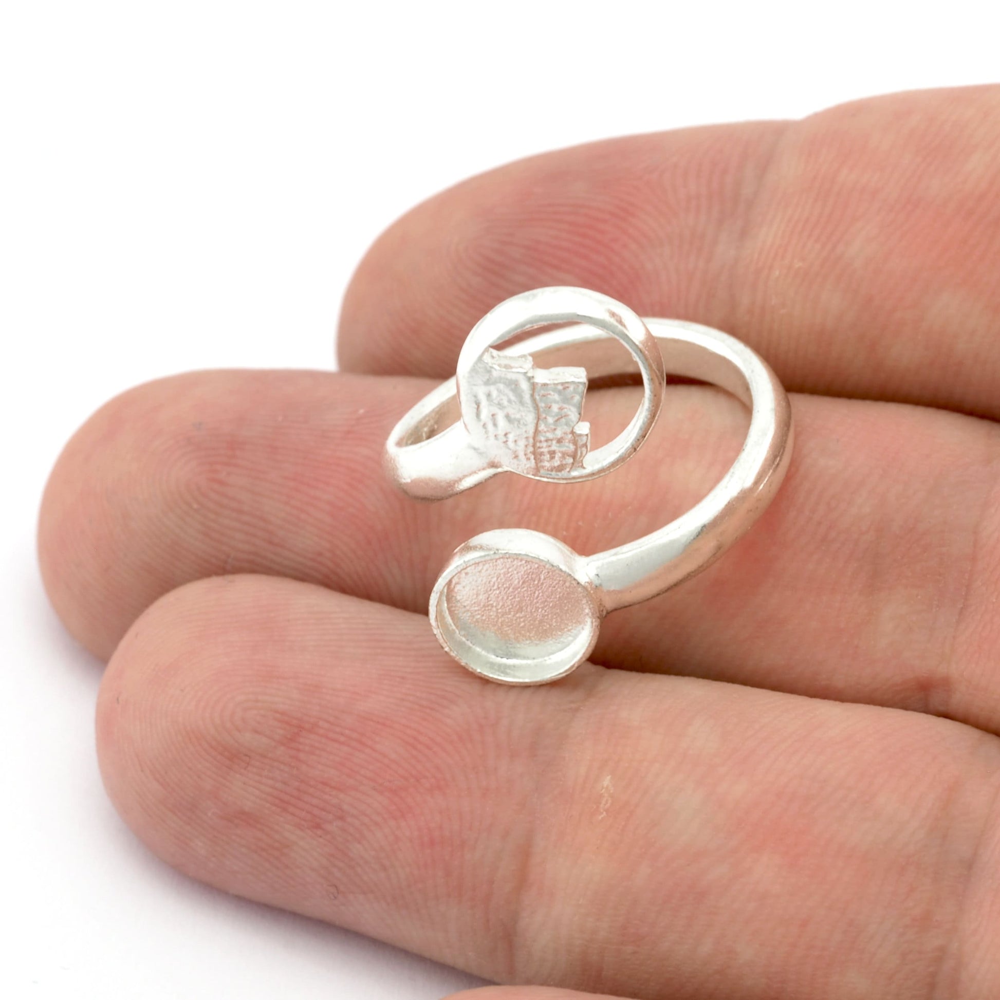 Earth Four Elements Band Ring , Bezel Setting Blank Raw Brass, Antique Silver, Shiny silver, Shiny gold plated Brass (8mm Blank ) 5458