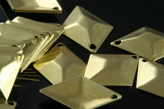 100 Pcs Raw Brass 12x17mm equilateral quadrangle shape charms 1 loop Charms ,Findings 689R-40