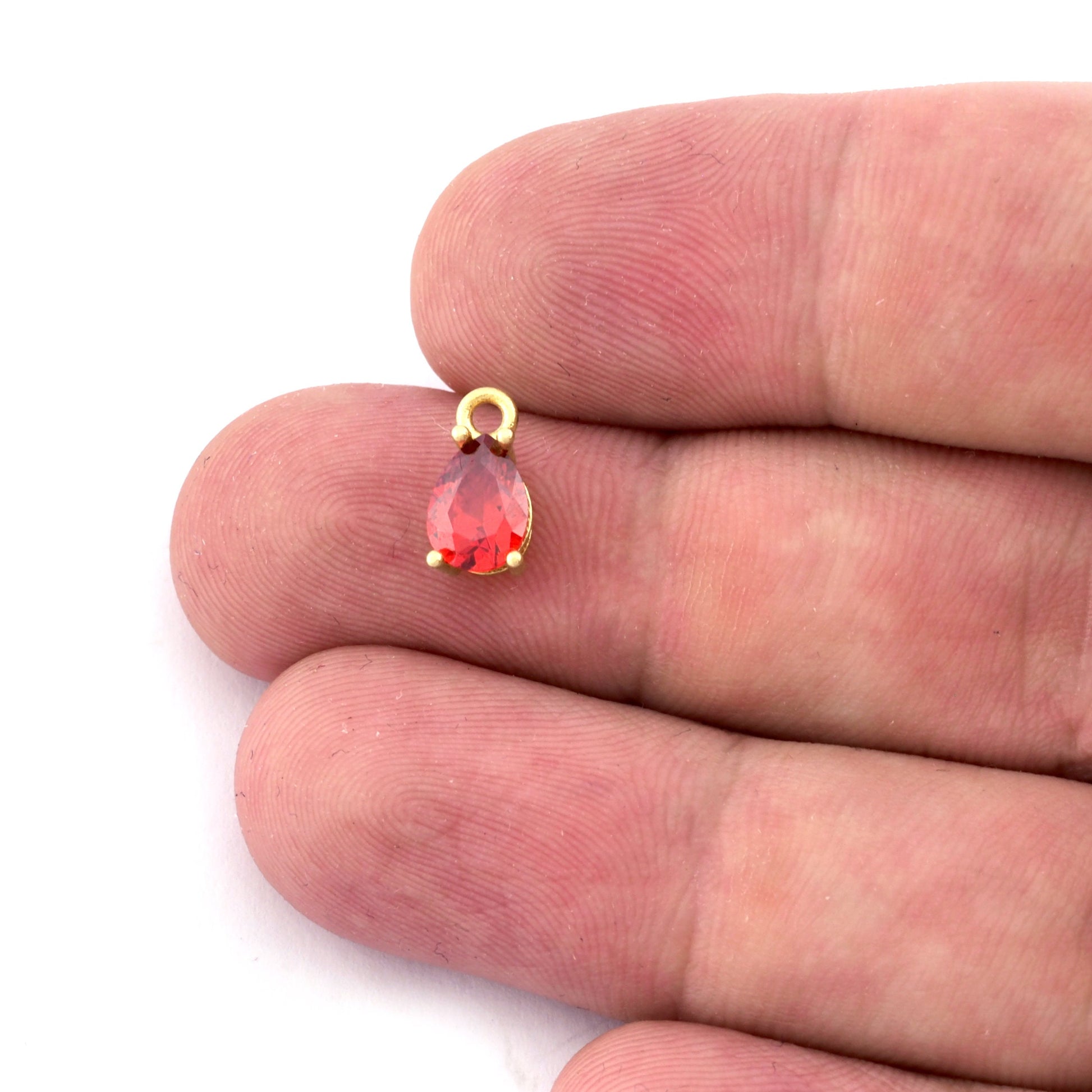 Pear - Tear Drop Charms Prong Rhinestone Blank Setting Raw Brass, Shiny gold, Antique silver, Shiny silver Pendant 6x8mm 5468