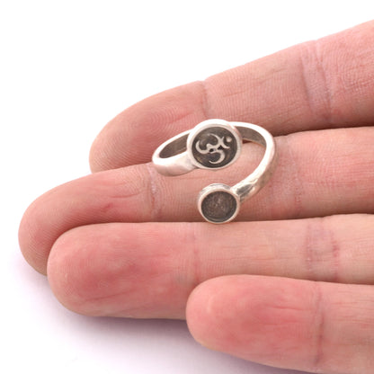 Chakra Sahasrara Ring, Blank Bezel Settings Shiny Gold - Shiny Silver - Antique Silver Plated or Raw Brass 6mm 5488