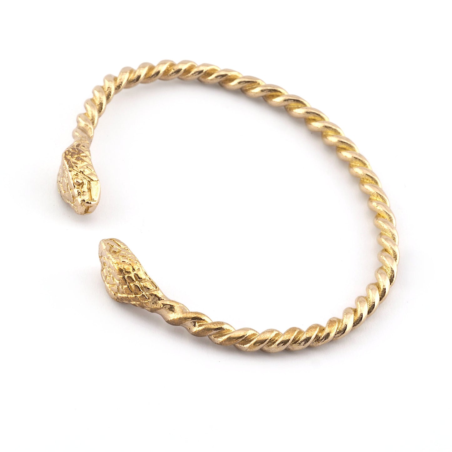 Snake Twisted Swirl Bracelet Raw Brass (64mm inner size - Adjustable ) 5490
