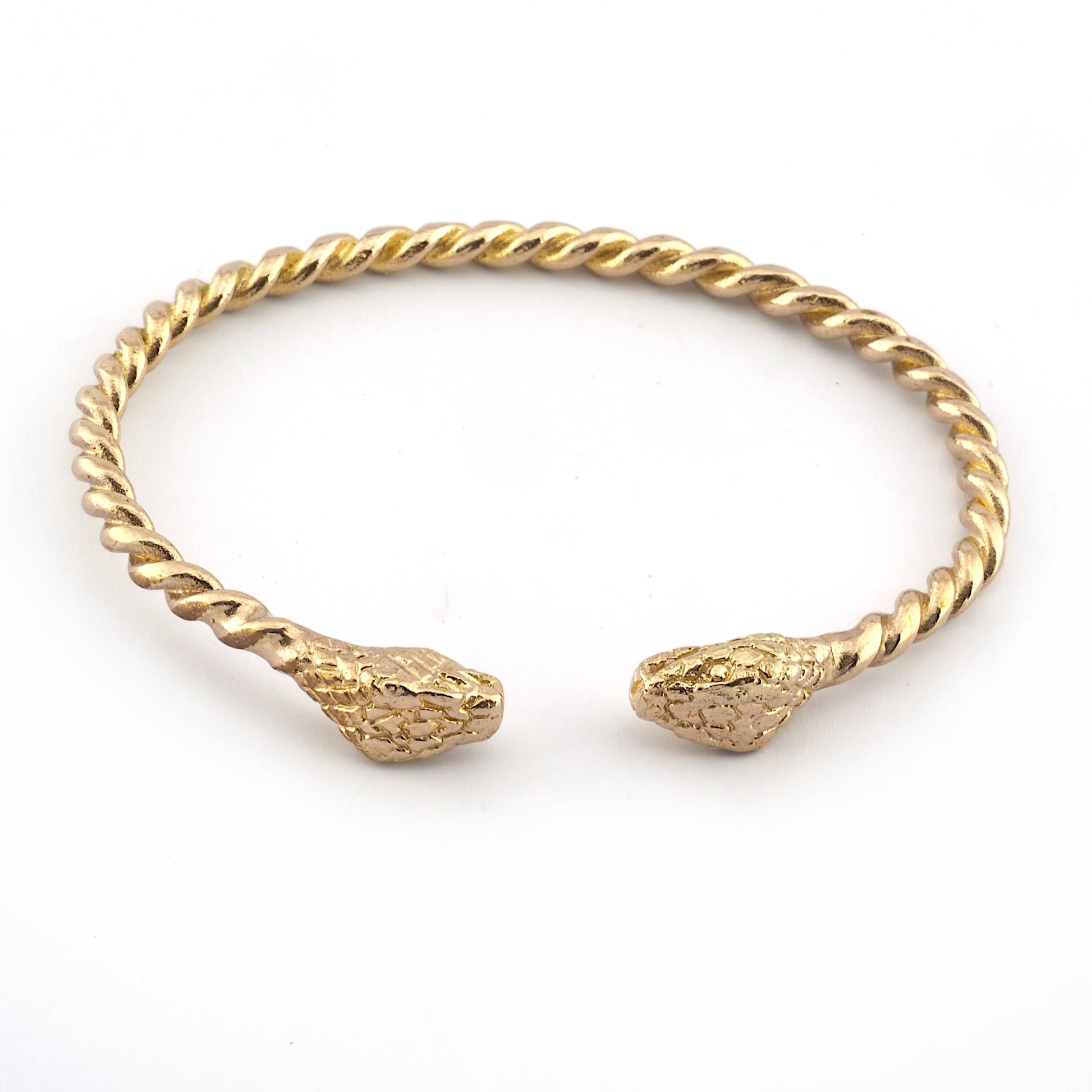 Snake Twisted Swirl Bracelet Raw Brass (64mm inner size - Adjustable ) 5490