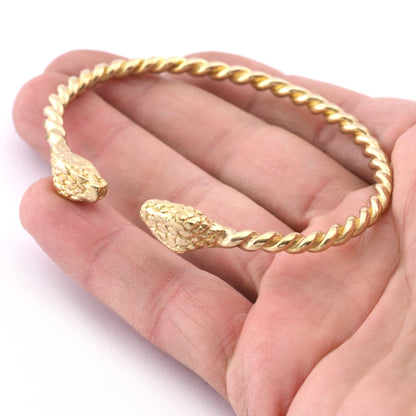 Snake Twisted Swirl Bracelet Raw Brass (64mm inner size - Adjustable ) 5490