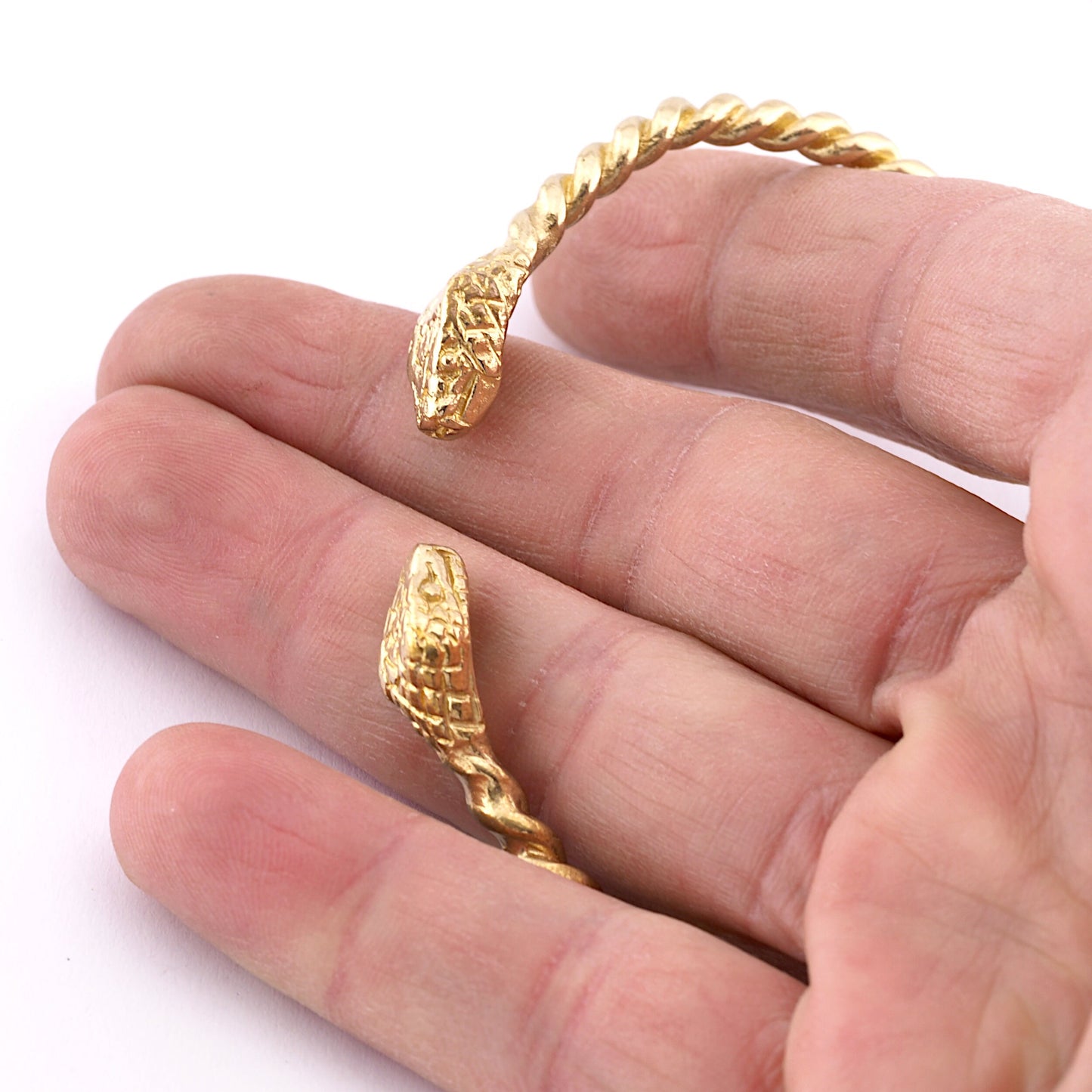 Snake Twisted Swirl Bracelet Raw Brass (64mm inner size - Adjustable ) 5490