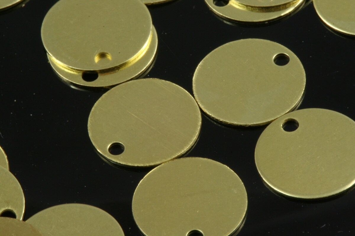 Circle Disc Tag 6mm raw brass 1 hole raw brass charms ,raw brass findings oz79R-10.8 tmlp