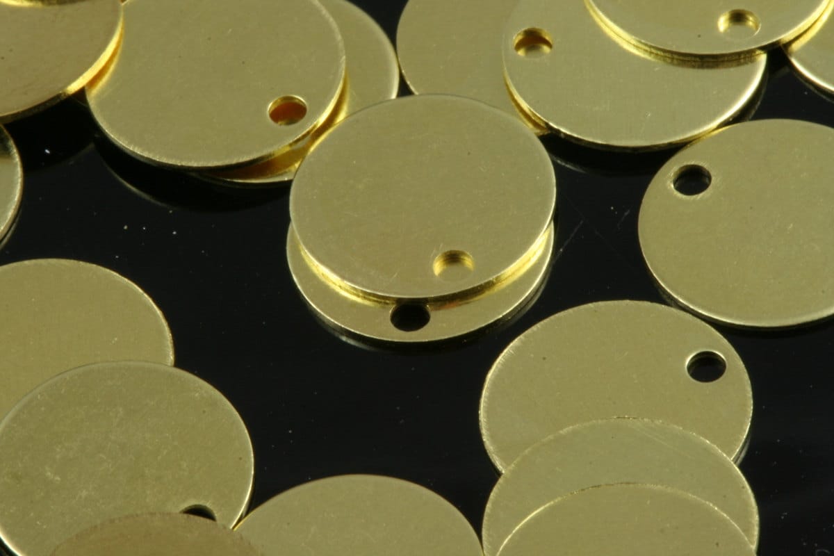 Circle Disc Tag 6mm raw brass 1 hole raw brass charms ,raw brass findings oz79R-10.8 tmlp