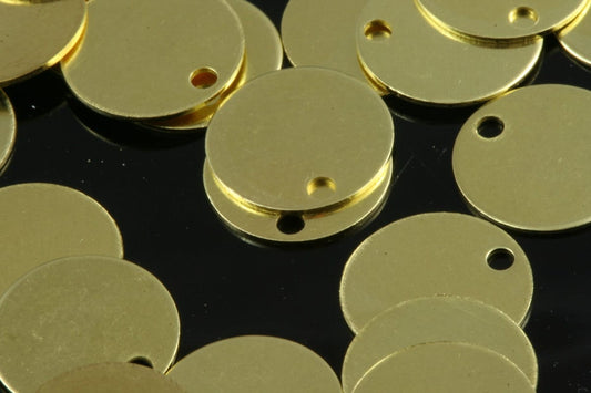 Circle Disc Tag 6mm raw brass 1 hole raw brass charms ,raw brass findings oz79R-10.8 tmlp