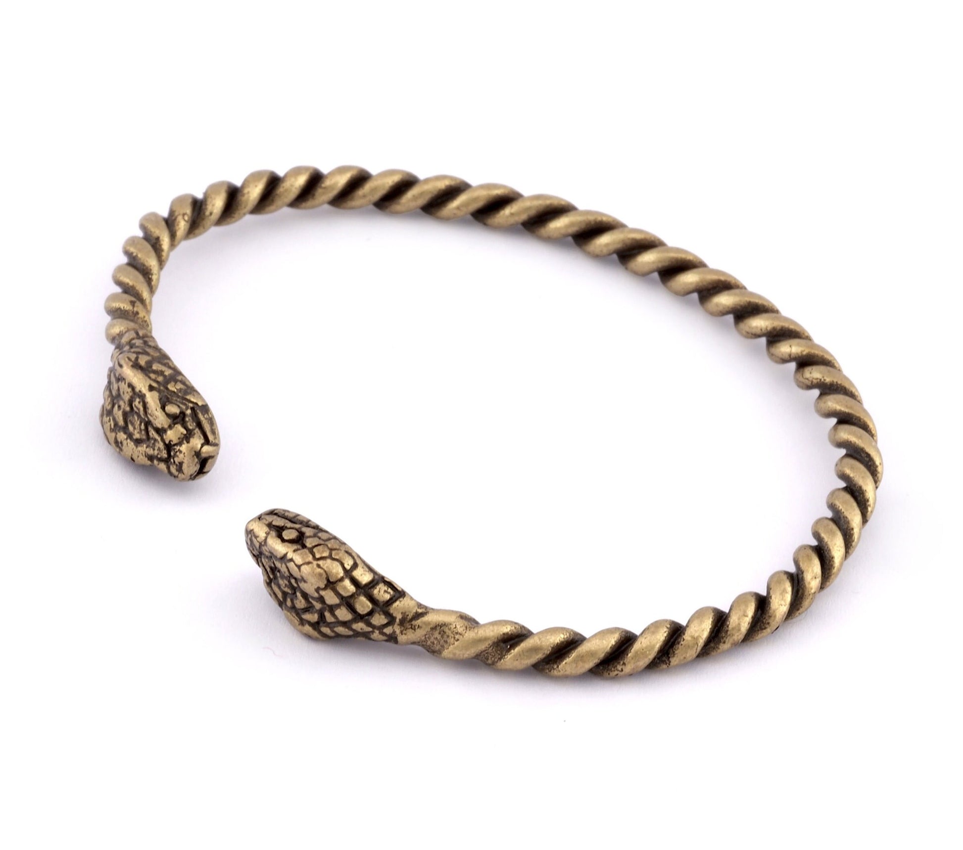 Snake Twisted Swirl Bracelet Antique Bronze Plated Brass (64mm inner size - Adjustable ) 5490