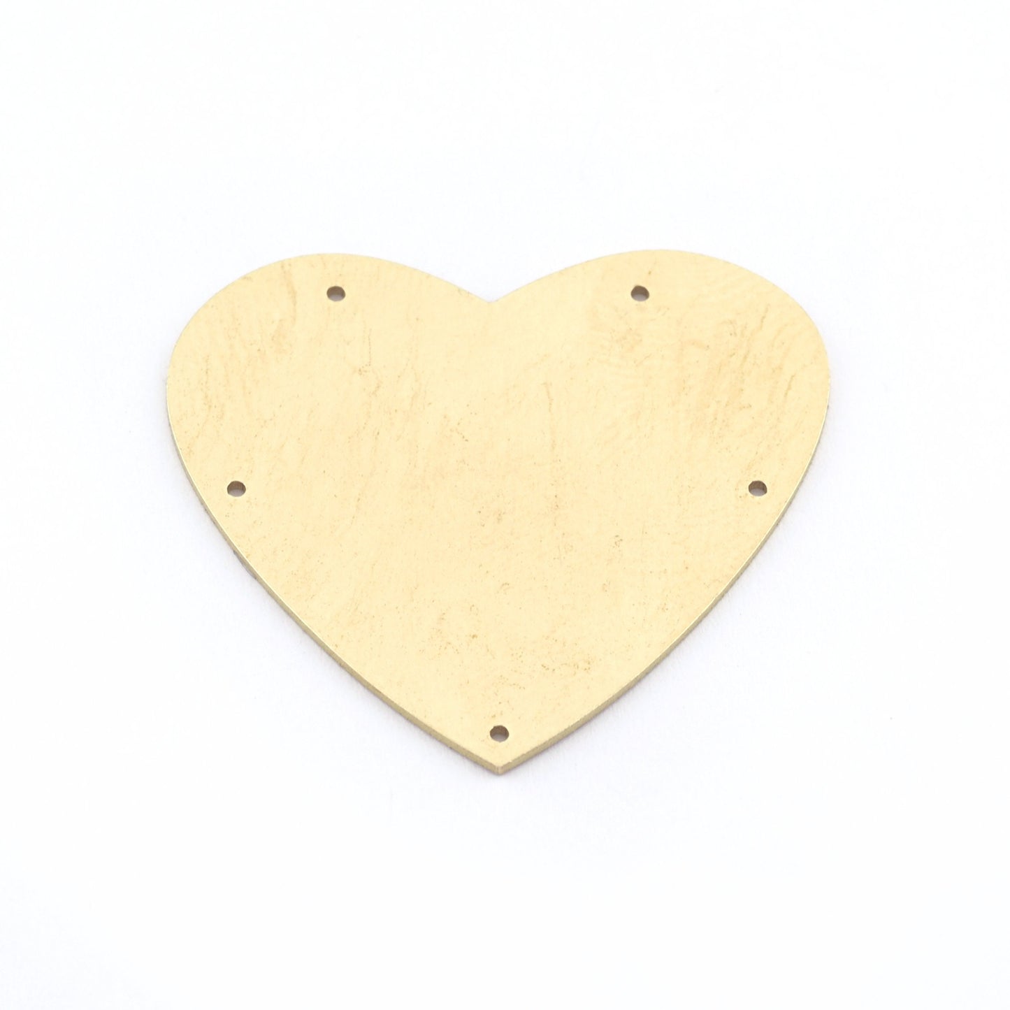 Heart raw brass tag connector raw brass findings 39x36mm (0,8mm Thick) 5492