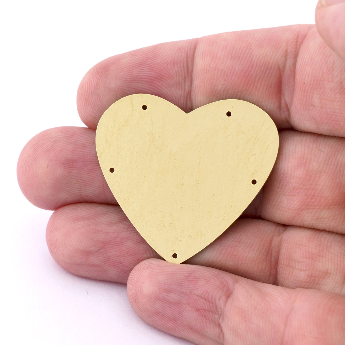 Heart raw brass tag connector raw brass findings 39x36mm (0,8mm Thick) 5492