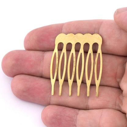 Raw Brass comb hairpin 10 pin, 6 pin, 5pin finding 3721