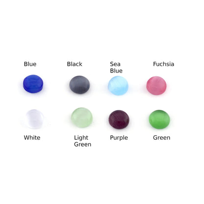 Round Cabochons 4mm Synthetic Cats Eye Glass Multi Color Cab166