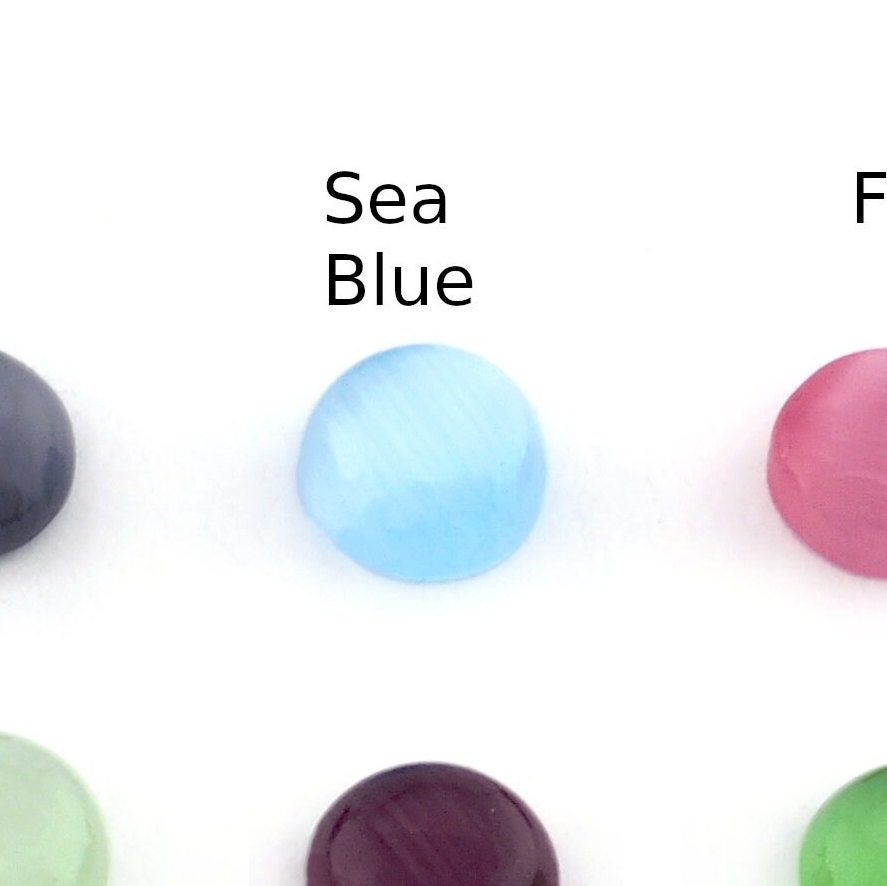 Round Cabochons 4mm Synthetic Cats Eye Glass Multi Color Cab166