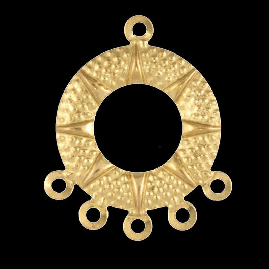 Raw brass 34x28mm raw brass Circle 6 hole raw brass connector raw brass charms ,raw brass findings earring 20R-1.73
