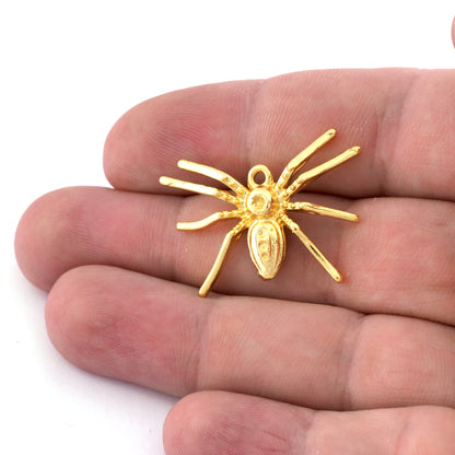 Spider Charms, Raw brass, Antique silver Bronze, Shiny Gold Silver Black Bezel Blank setting 32x25mm (2mm blank) 5230