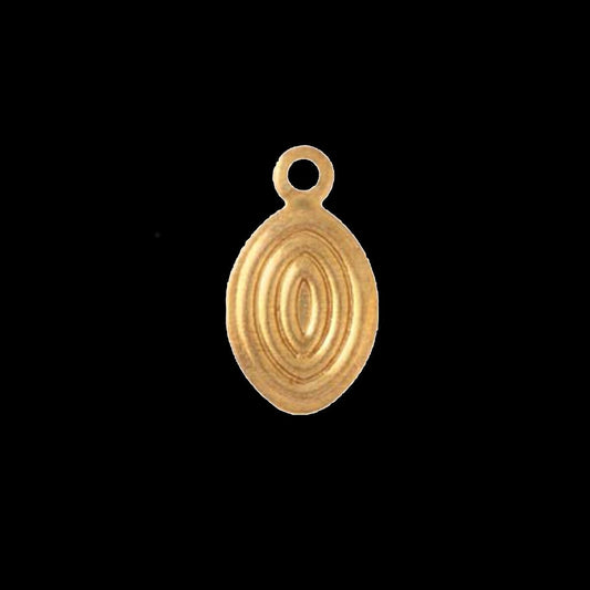 200 pcs 13x7mm raw brass oval shape 1 hole raw brass pendant, raw brass charms ,raw brass findings 109R-44 tmlp