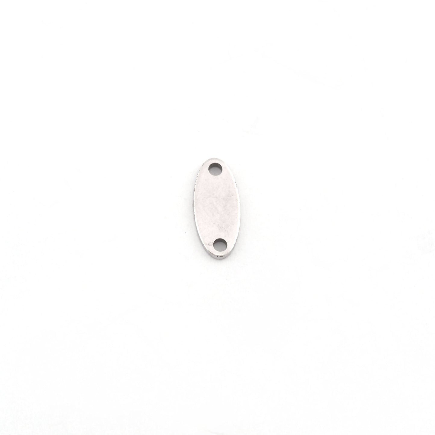 Oval Connector Charms Brass Antique Silver Plated 5x12mm 0.8 mm 2 holes Findings 4263