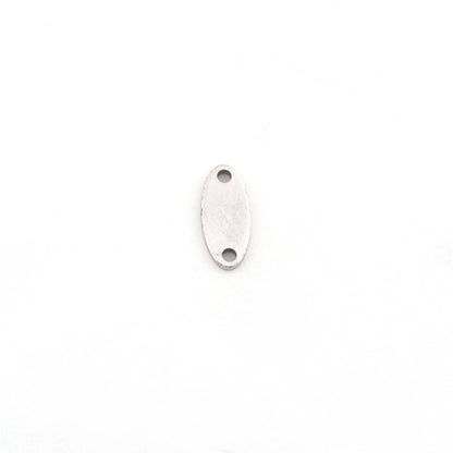 Oval Connector Charms Brass Antique Silver Plated 5x12mm 0.8 mm 2 holes Findings 4263
