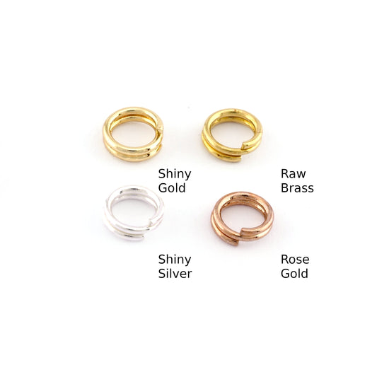 6mm Open Double Jump Brass Ring Gold, Silver , Rose Gold Plated Raw 20 gauge( 0,8mm ) 2105-14