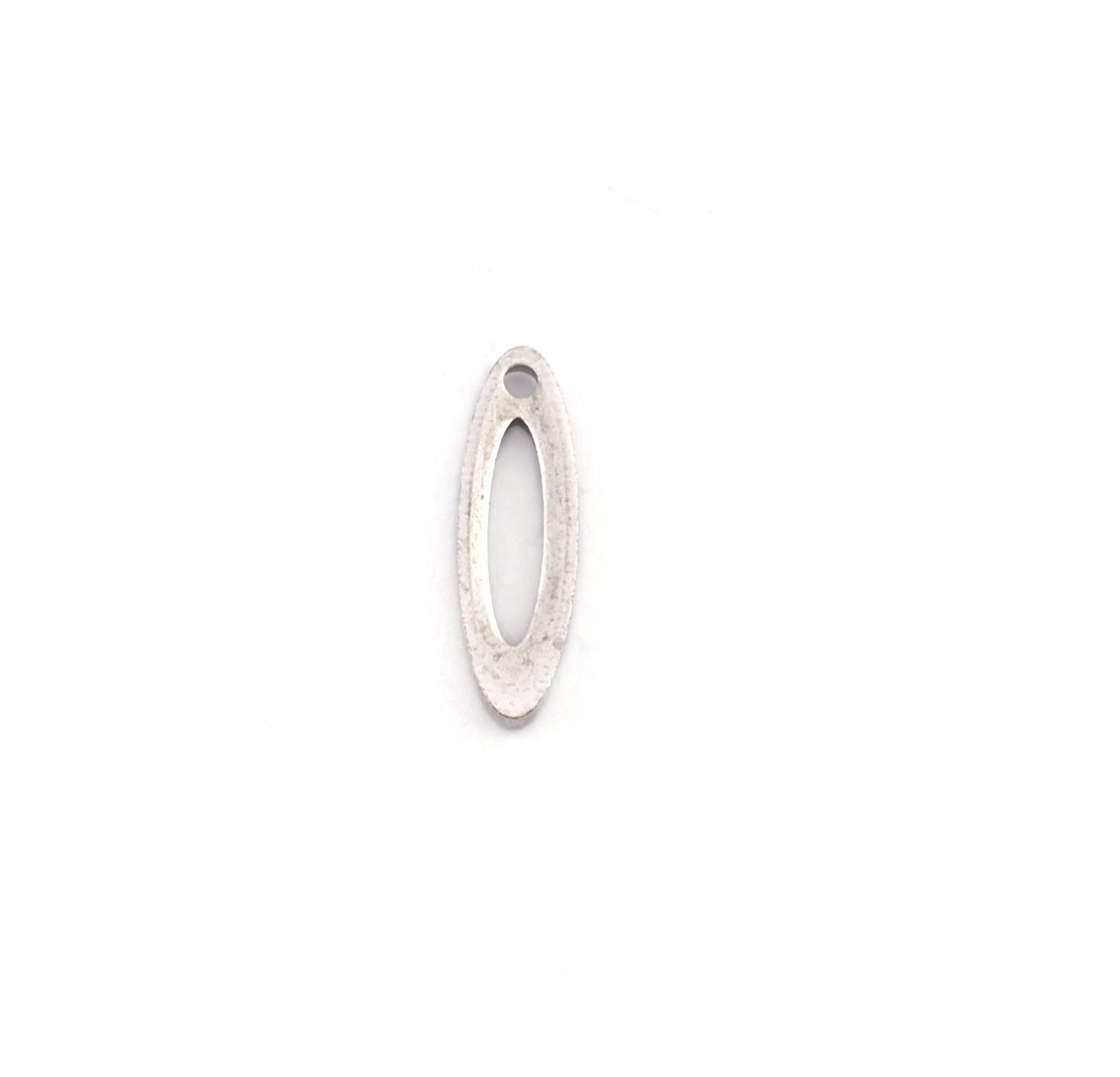 Oval tag stamping charms findings blank Brass Antique Silver Plated 4x14mm (0.8mm thickness) 4517