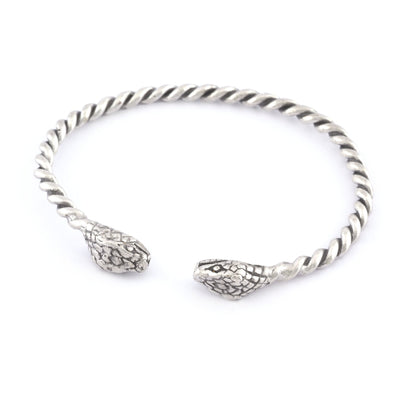 Snake Twisted Swirl Bracelet Antique Silver Plated Brass (64mm inner size - Adjustable ) 5490