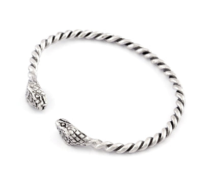 Snake Twisted Swirl Bracelet Antique Silver Plated Brass (64mm inner size - Adjustable ) 5490