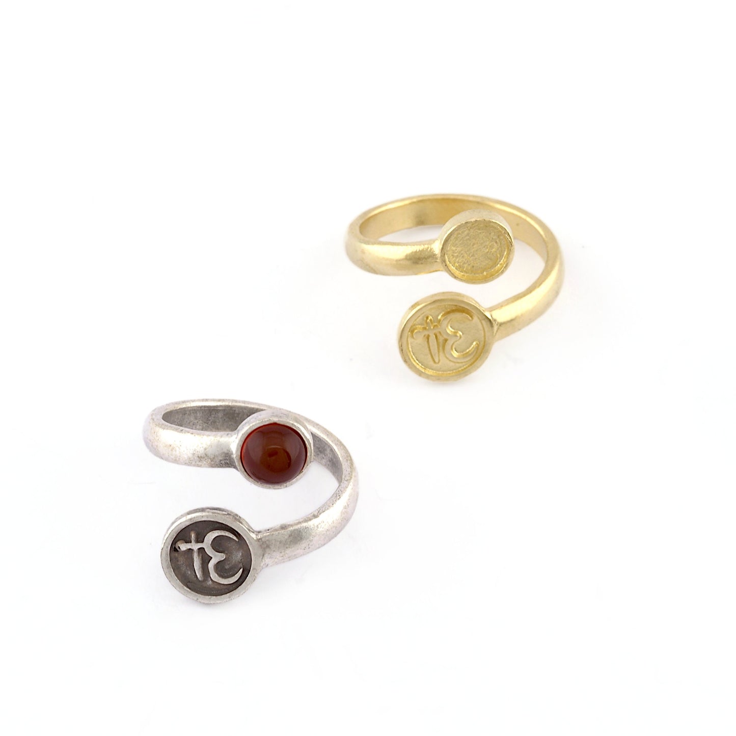 Chakra Muladhara Ring, Blank Bezel Settings Shiny Gold - Shiny Silver - Antique Silver Plated or Raw Brass 6mm 5499