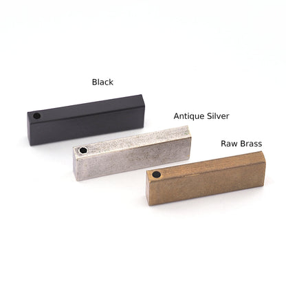 Rectangle bar rod findings stamping Raw Brass, Antique Silver, Black 10x30x4mm 1722