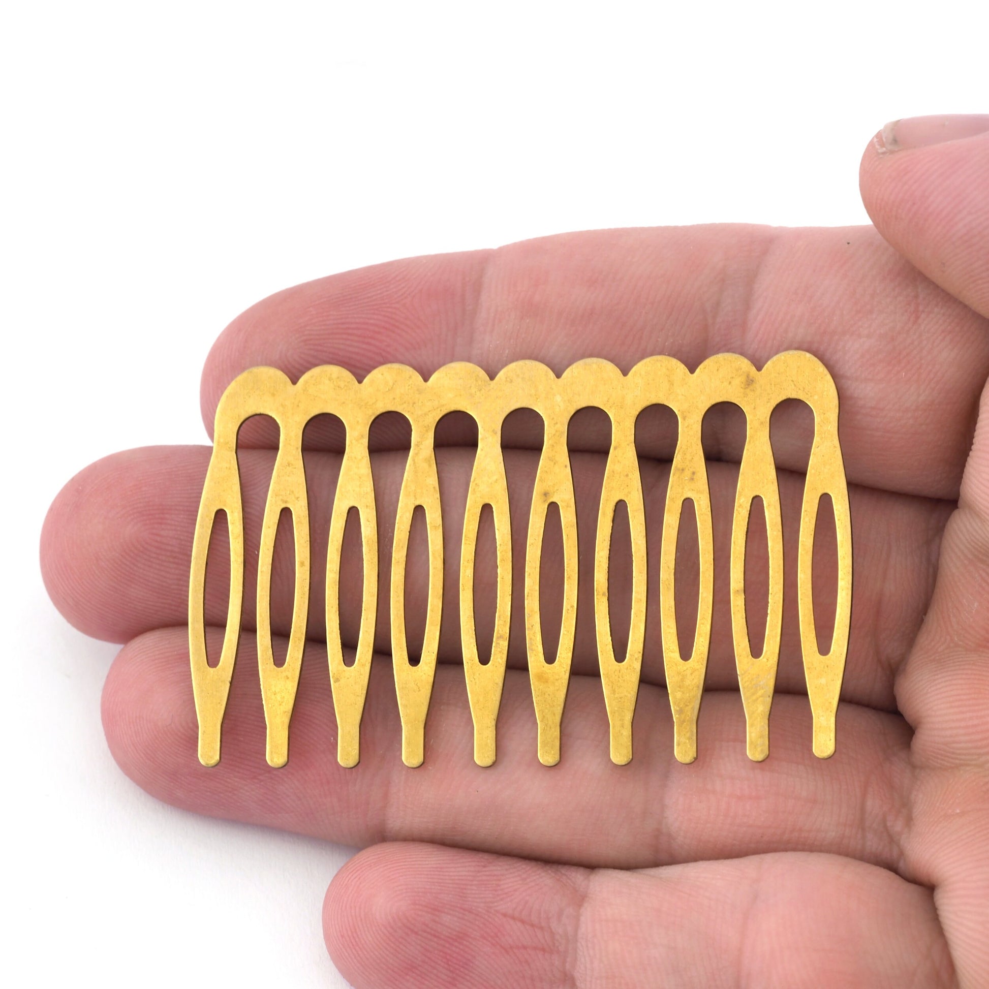 Raw Brass comb hairpin 10 pin, 6 pin, 5pin finding 3721