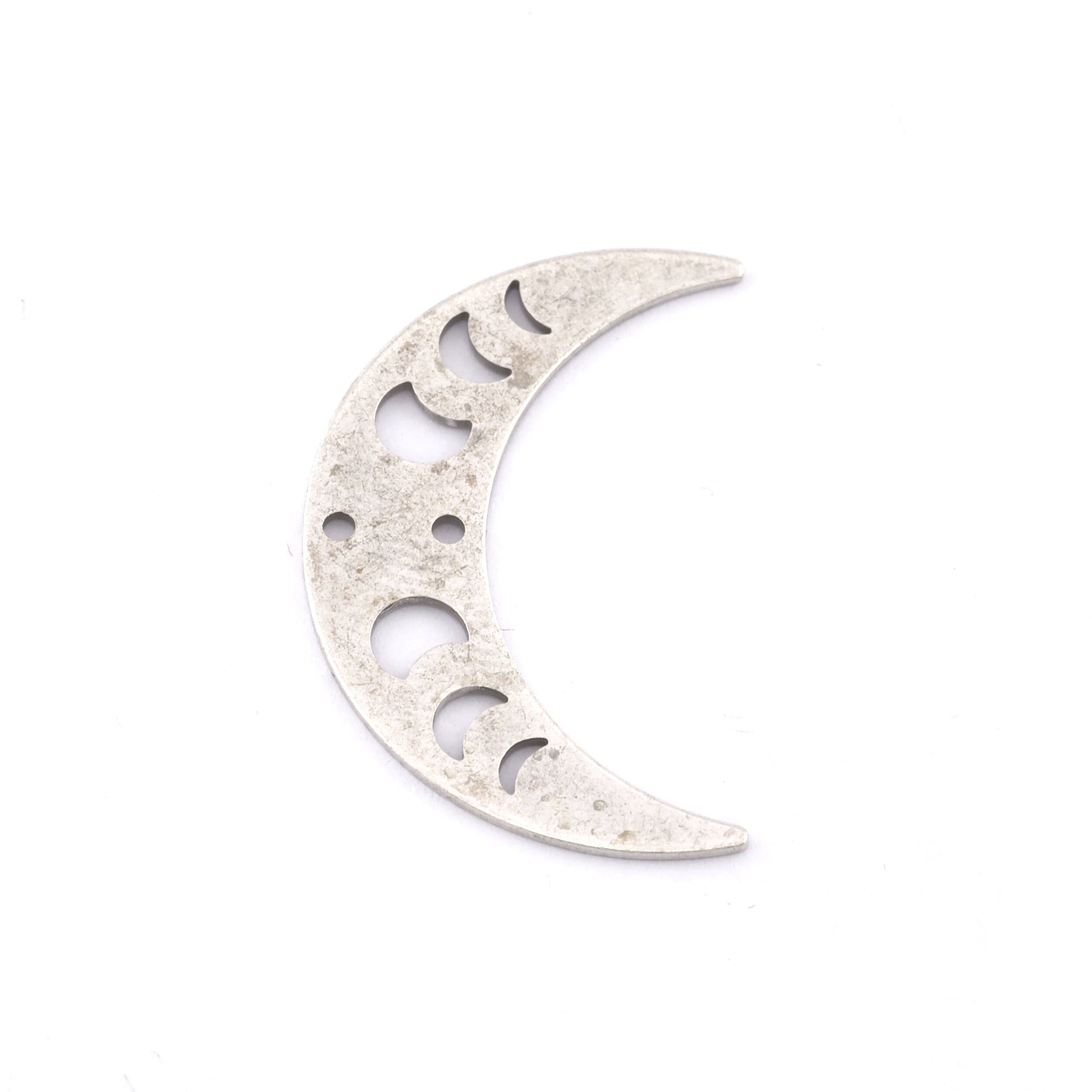 Crescent Star Moon Phase Charms Brass Antique silver plated 35.5mm 0.8 mm 2 holes Findings 4261