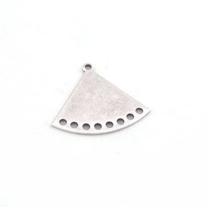 Triangle Earring Charms Connector Multi hole 26.5x23mm Brass Antique silver plated findings S183-200