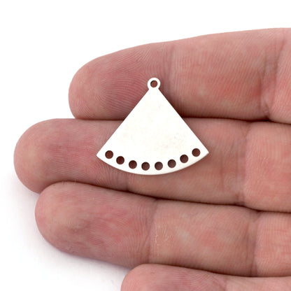 Triangle Earring Charms Connector Multi hole 26.5x23mm Brass Antique silver plated findings S183-200