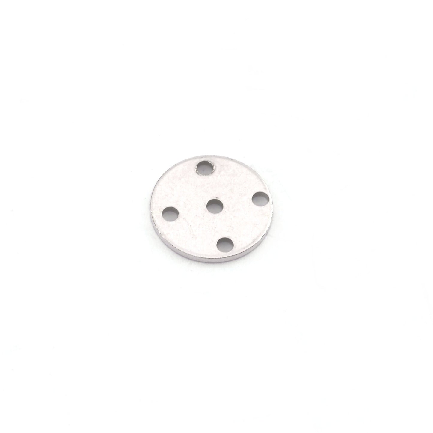 Coin Round Disc 12mm 5 Hole Connector Stamping blank tag shape finding Brass Antique Silver Plated OZ4707-70