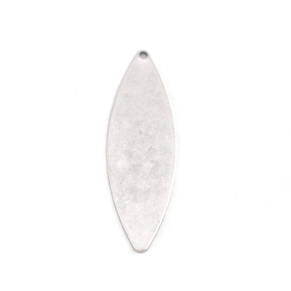 Marquise Antique Silver plated brass 55x16mm 1 hole necklace ,charms, ,findings 2171-430