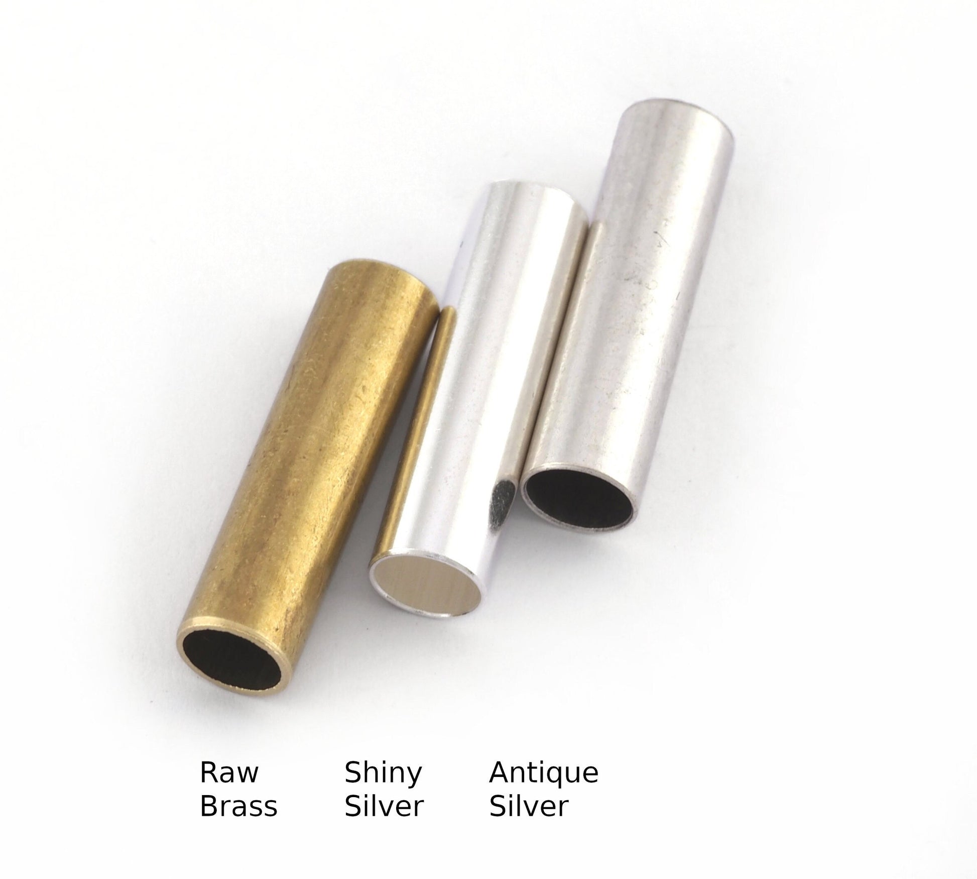 Cylinder Tube 8x30mm (hole 7mm ) Raw brass, Antique Silver, Shiny Silver Pendant, Findings spacer bead OZ2518