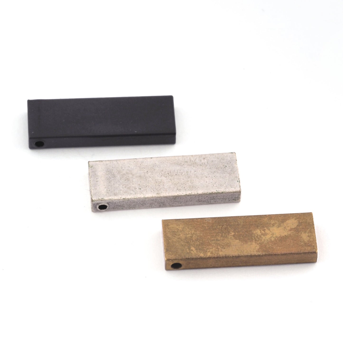 Rectangle bar rod findings stamping Raw Brass, Antique Silver, Black 10x30x4mm 1722