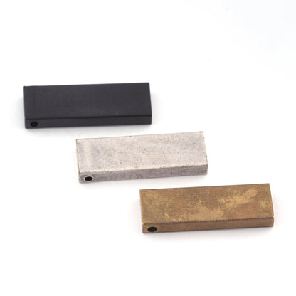 Rectangle bar rod findings stamping Raw Brass, Antique Silver, Black 10x30x4mm 1722