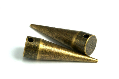 Long spike Pendulum Antique yellow brass7x24mm 9/32"x1" finding industrial design (2mm 5/64" 13 gauge hole ) R1142