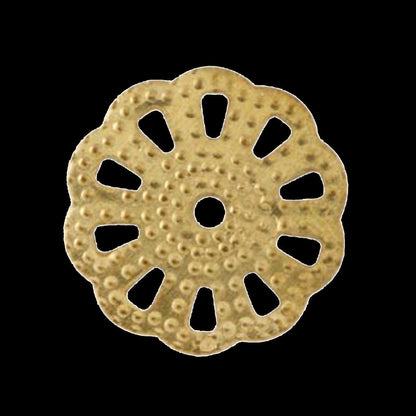 16mm raw brass filigree connector, 10 loops, 118R-50