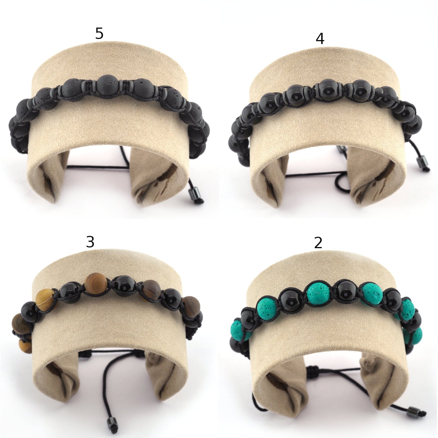 Rope Handmade Beads Bracelet Gemstones and Glass Beads (Adjustable Size) 4985