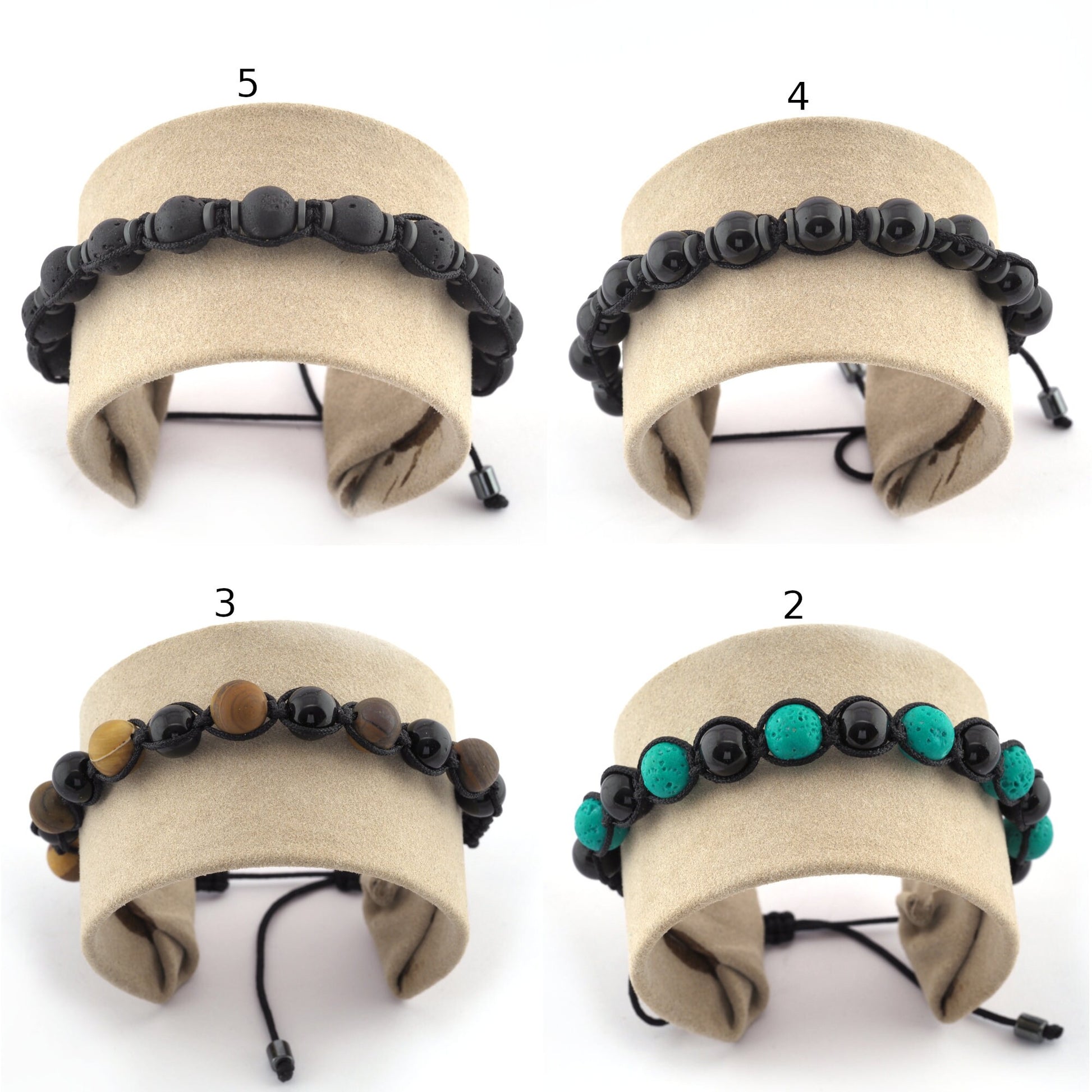 Rope Handmade Beads Bracelet Gemstones and Glass Beads (Adjustable Size) 4985