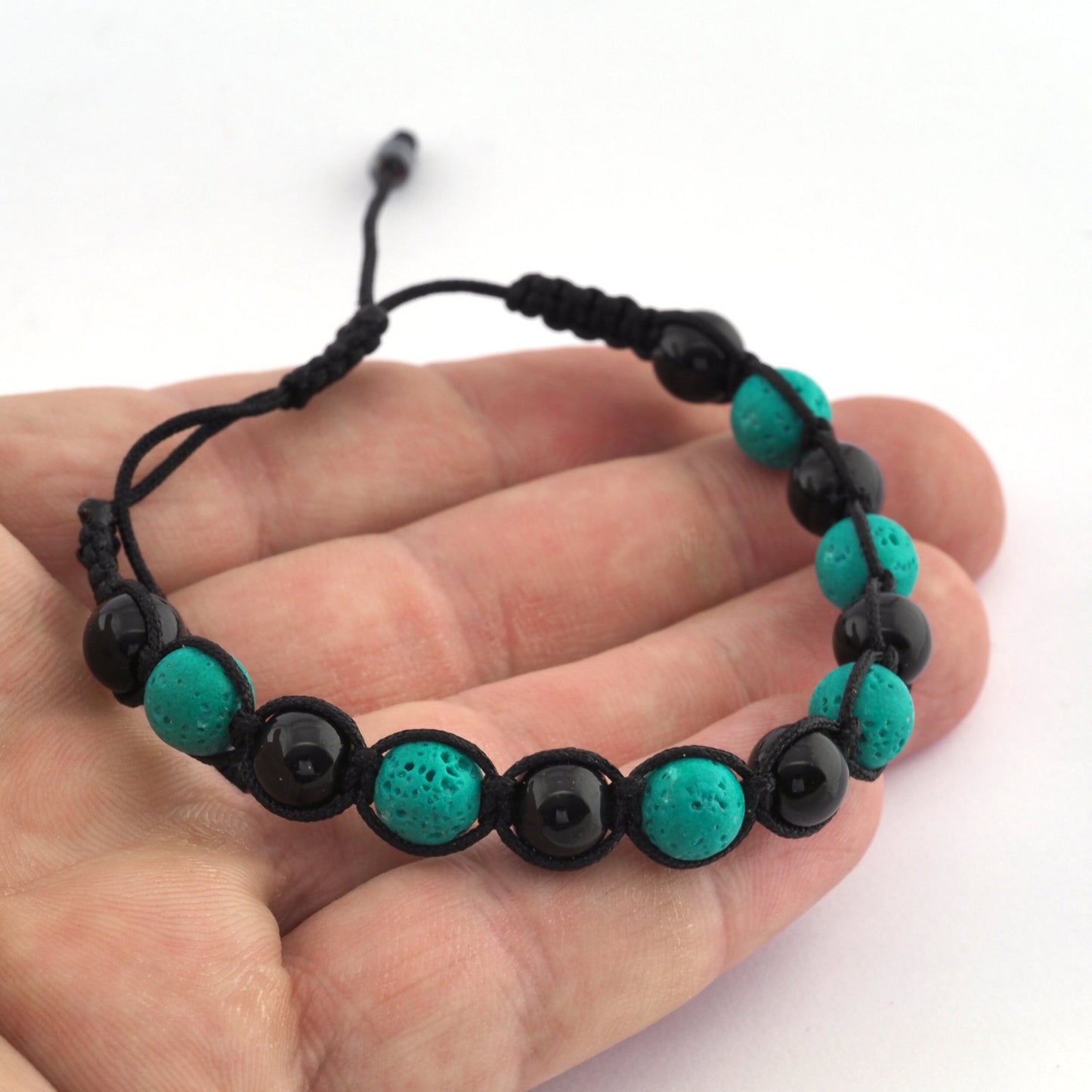 Rope Handmade Beads Bracelet Gemstones and Glass Beads (Adjustable Size) 4985