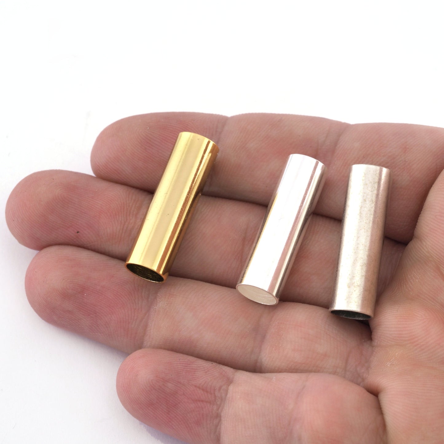 Jewelry Making Tubes Findigs Raw Brass, Antique Silver, Shiny silver, Black Gold Tone Tube 9x30mm (hole 7,9mm) 1632